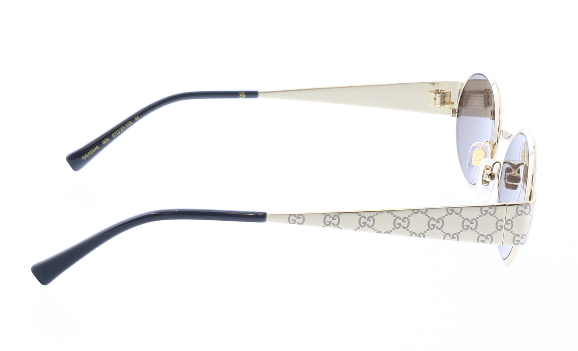 Gucci GG1854S-005  Oval Gold Sunglasses with Rich Brown Lenses