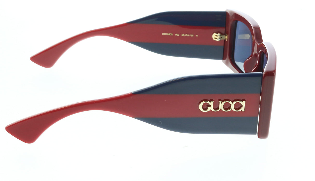 Gucci GG1860S-003 Burgundy, Red & Blue square Ladies Sunglasses