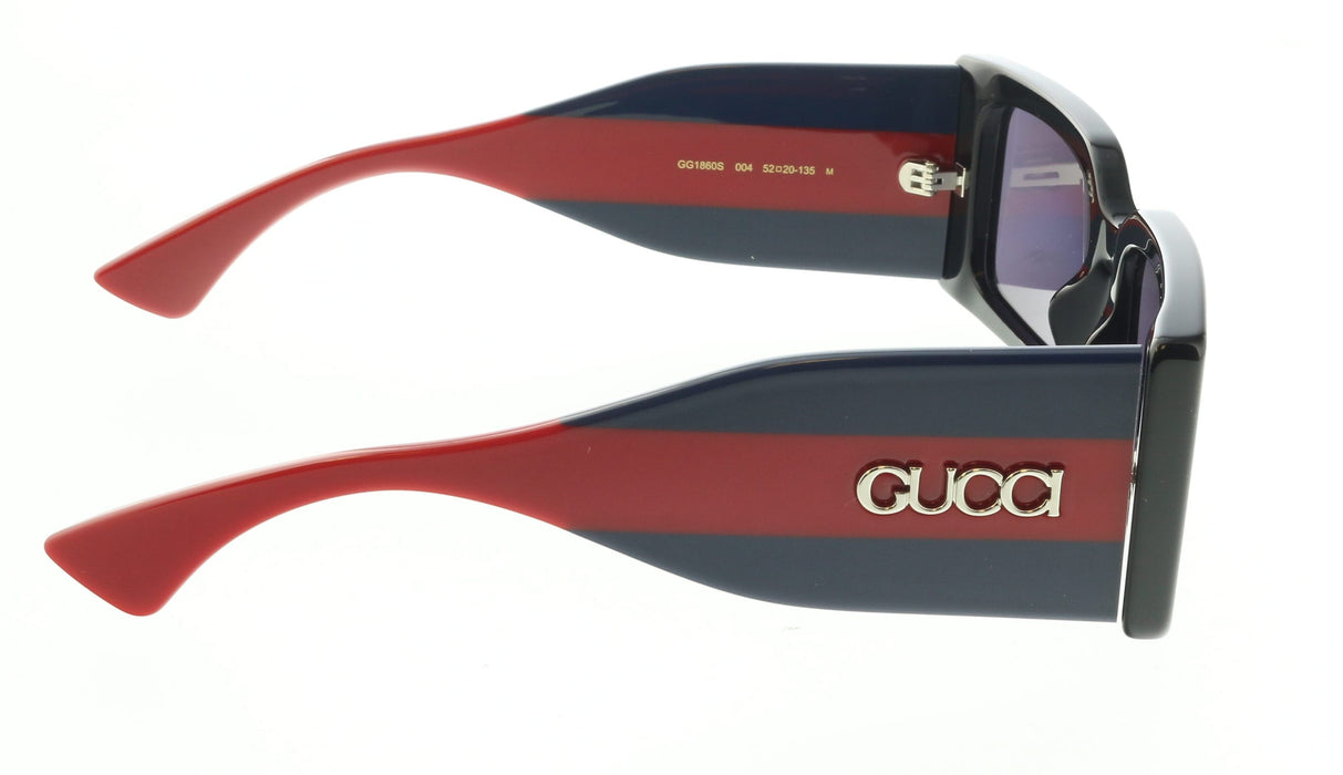 Gucci GG1860S-004 Black, blue & red square Ladies Sunglasses