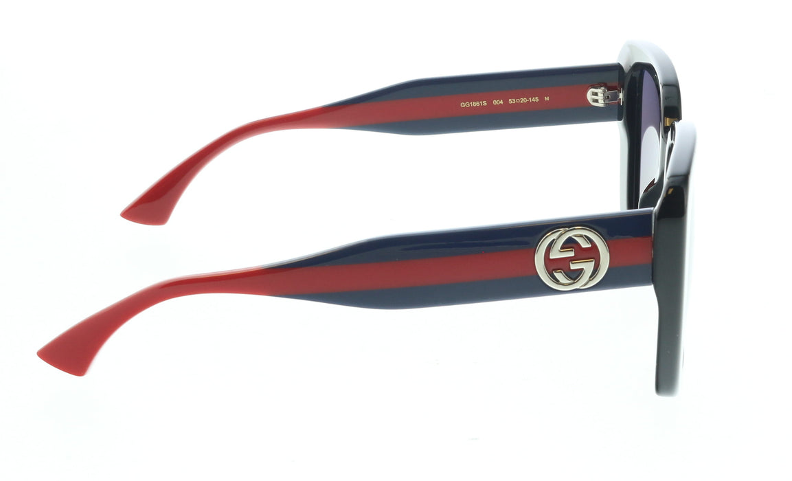Gucci GG1861S-004 Black, blue & red square Ladies Sunglasses