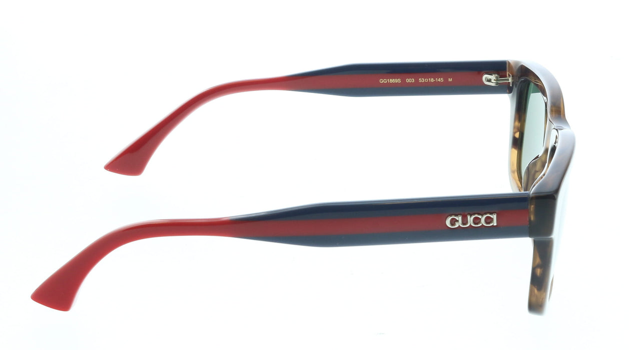 Gucci GG1869S-003 Havana, blue & red square Mens Sunglasses