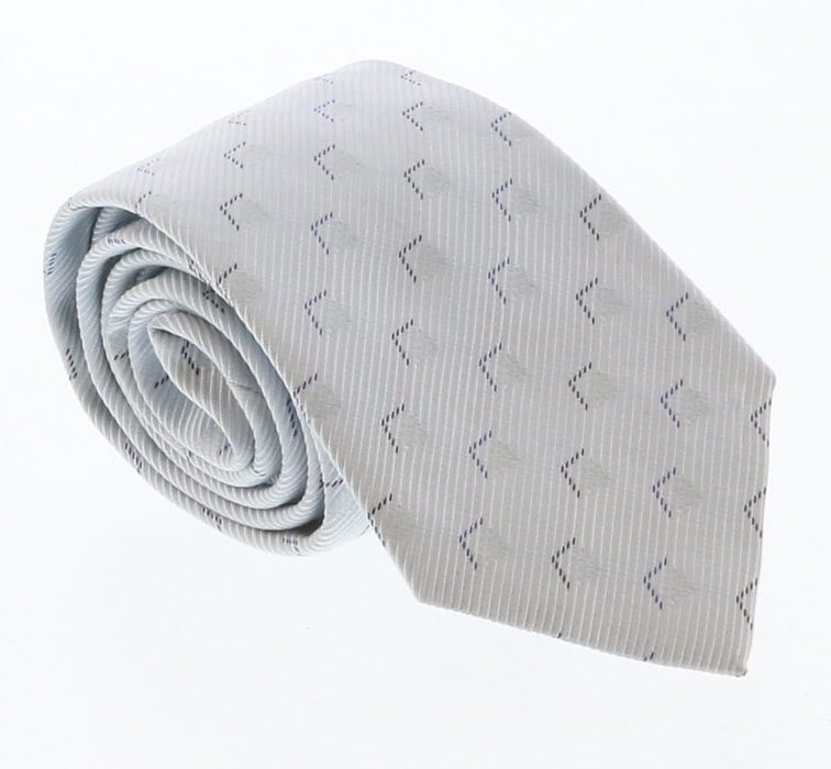 Emporio Armani Light Blue Geometric 100% Silk Mens Tie