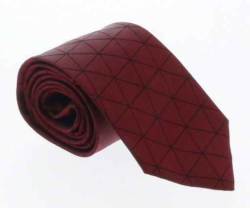 Emporio Armani Red Geometric 100% Silk Mens Tie
