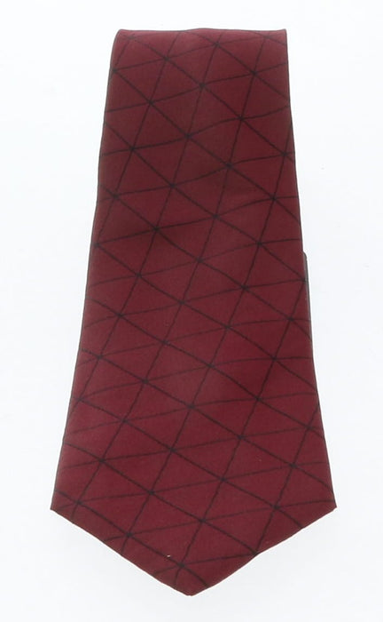 Emporio Armani Red Geometric 100% Silk Mens Tie