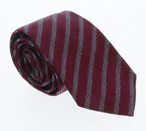 Emporio Armani Red Striped 100% Silk Mens Tie