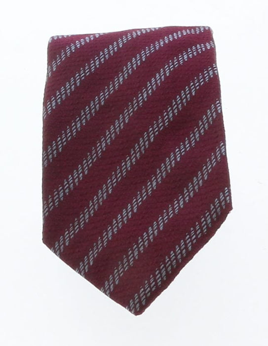 Emporio Armani Red Striped 100% Silk Mens Tie