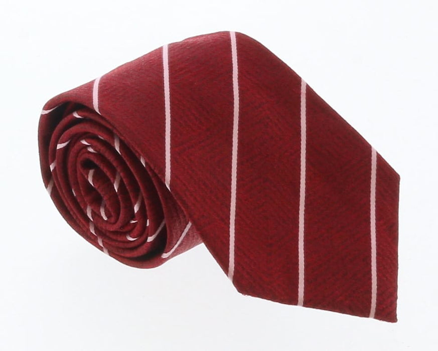 Emporio Armani Red Striped 100% Silk Mens Tie