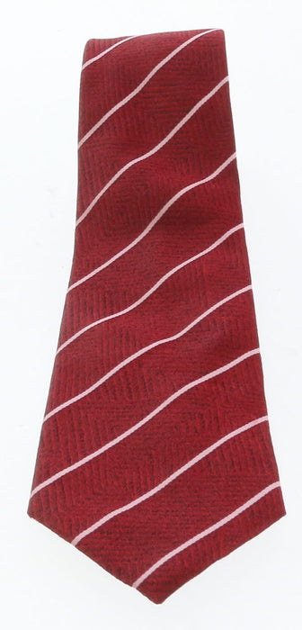 Emporio Armani Red Striped 100% Silk Mens Tie