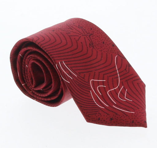 Emporio Armani Red Wave pattern 100% Silk Mens Tie