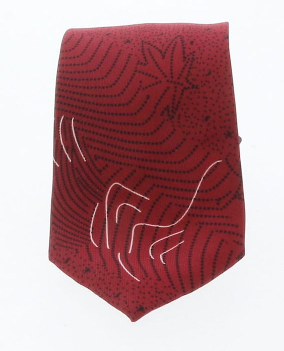 Emporio Armani Red Wave pattern 100% Silk Mens Tie