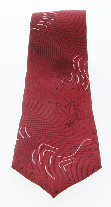 Emporio Armani Red Wave pattern 100% Silk Mens Tie