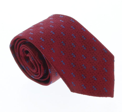 Emporio Armani Red Arrow Pattern 100% Silk Mens Tie