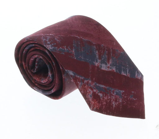 Emporio Armani Burgundy Graphic pattern 100% Silk Mens Tie