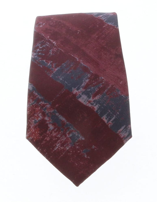 Emporio Armani Burgundy Graphic pattern 100% Silk Mens Tie