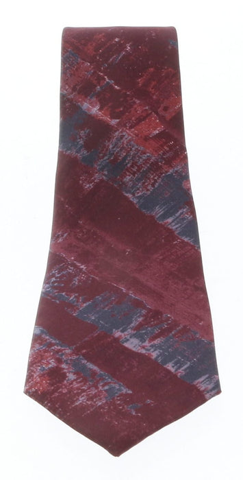 Emporio Armani Burgundy Graphic pattern 100% Silk Mens Tie