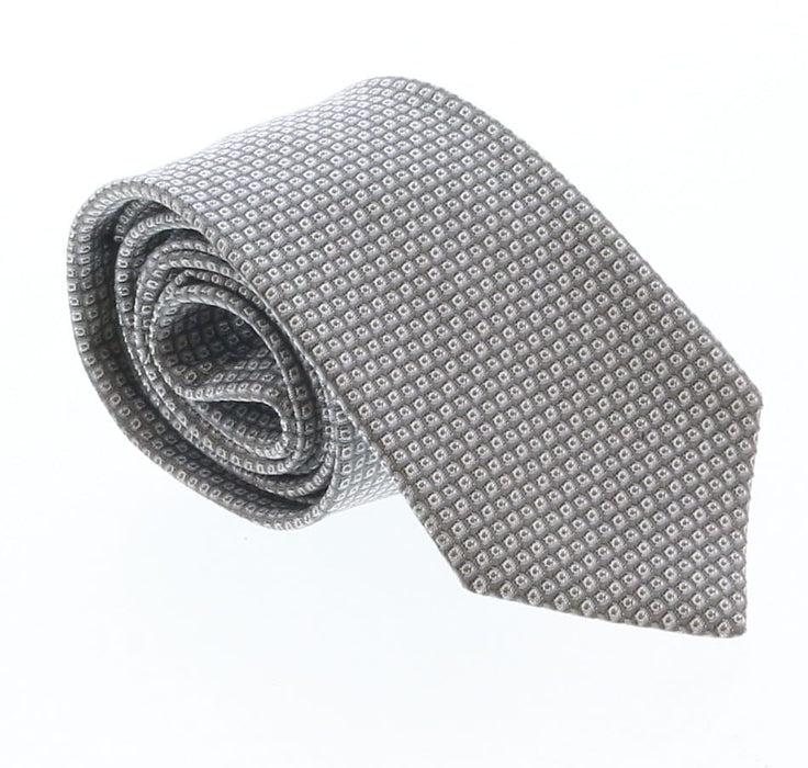 Emporio Armani Silver Dotted 100% Silk Mens Tie