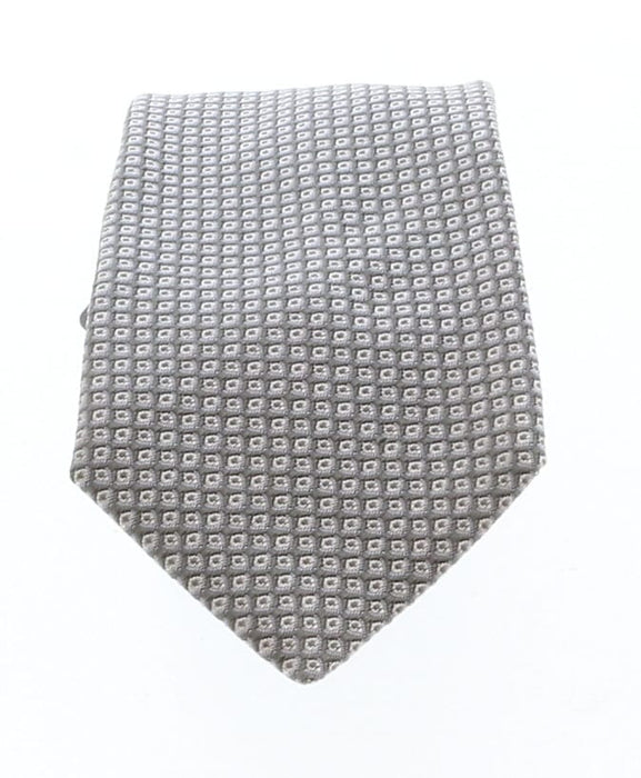 Emporio Armani Silver Dotted 100% Silk Mens Tie