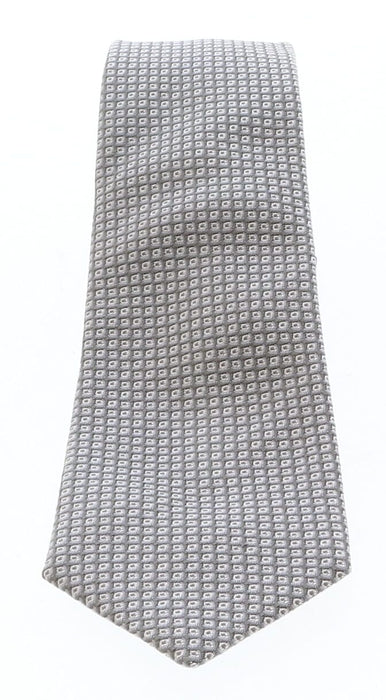 Emporio Armani Silver Dotted 100% Silk Mens Tie