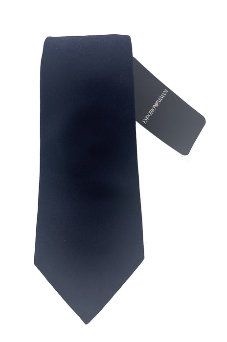 Emporio Armani Navy Blue Solid 100% Silk Mens Tie