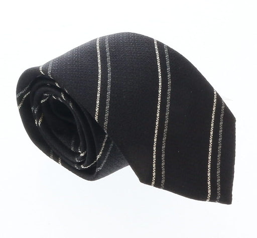 Emporio Armani Black Striped 100% Silk Mens Tie