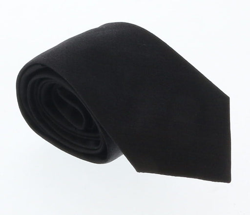 Emporio Armani Black solid 100% Silk Mens Tie