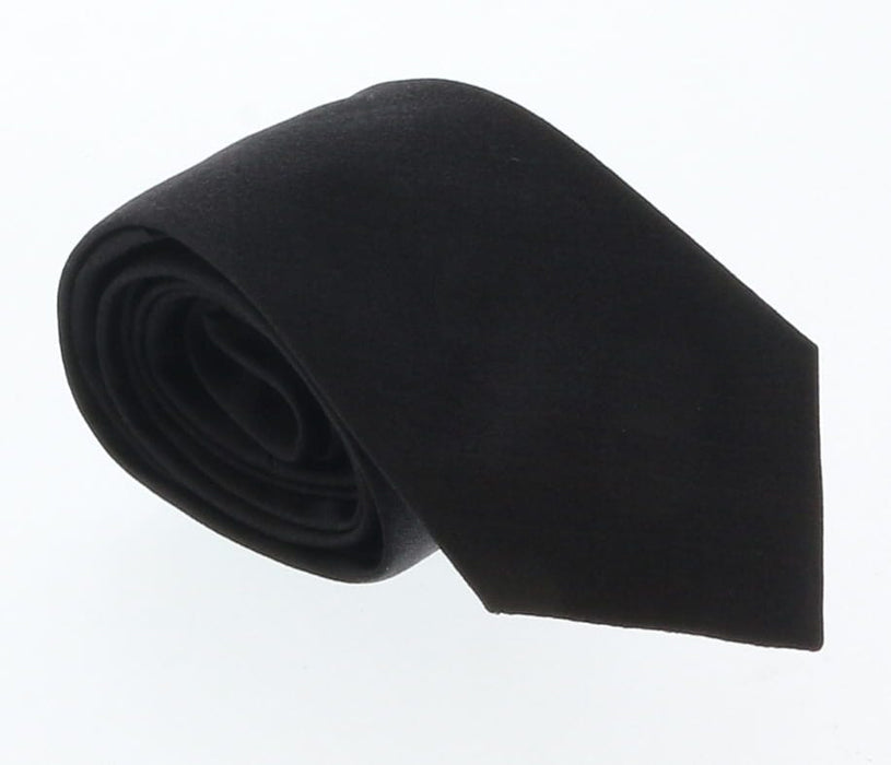 Emporio Armani Black solid 100% Silk Mens Tie