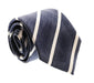 Emporio Armani Light Blue White stripe pattern 70% Linen, 30% Silk Mens Tie