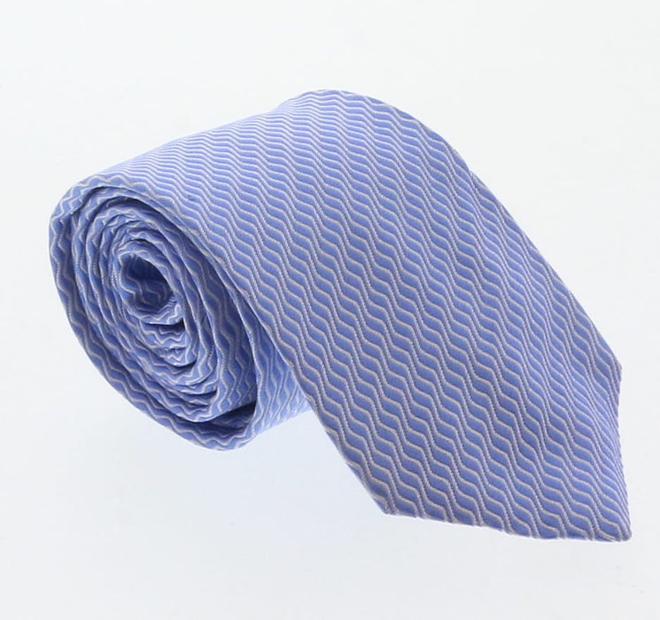 Emporio Armani Light Blue Wave pattern 100% Silk Mens Tie