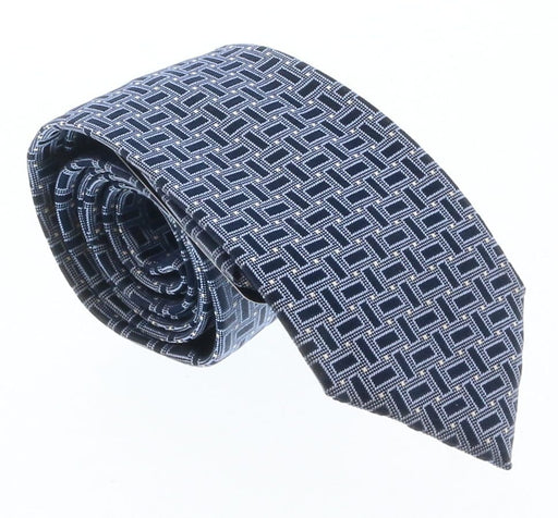 Emporio Armani Blue Geometric 100% Silk Mens Tie