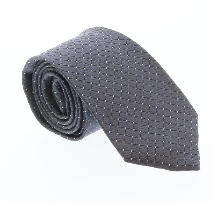 Emporio Armani Grey Diamondweave pattern 100% Silk Mens Tie