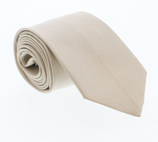 Emporio Armani Cream solid 100% Silk Mens Tie