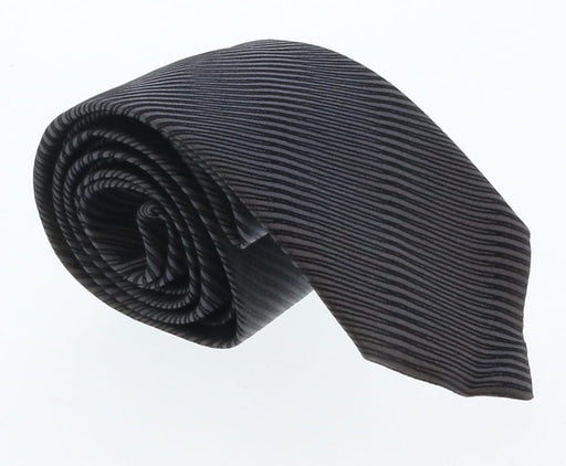 Emporio Armani Anthracite Striped 100% Silk Mens Tie