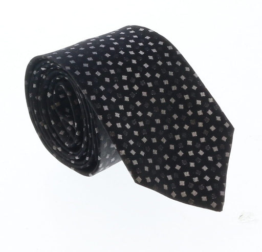 Emporio Armani Black Geometric 100% Silk Mens Tie