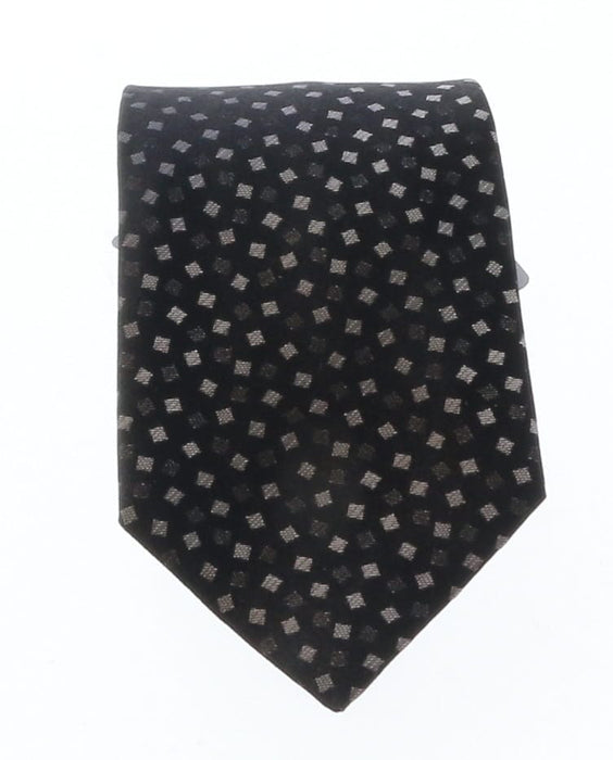 Emporio Armani Black Geometric 100% Silk Mens Tie