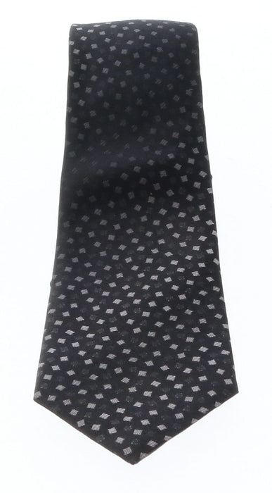 Emporio Armani Black Geometric 100% Silk Mens Tie