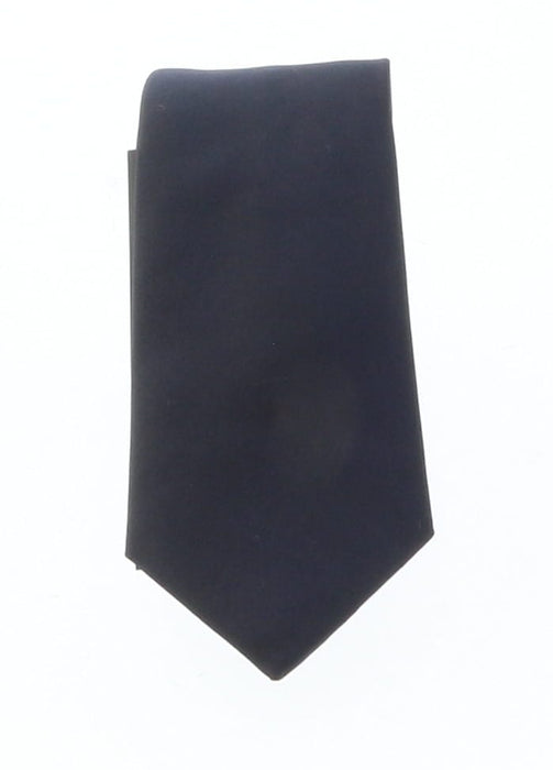Emporio Armani Navy blue solid 100% Silk Mens Tie