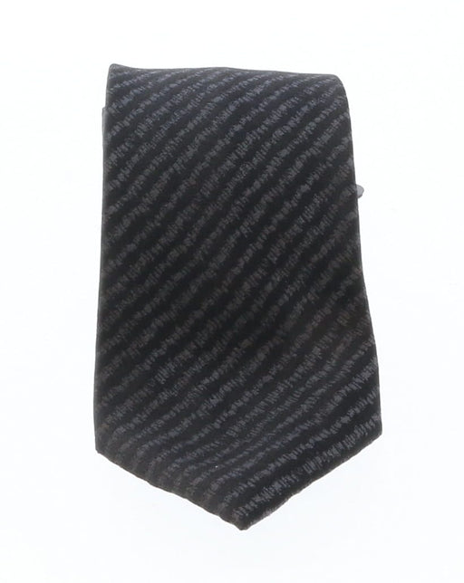 Emporio Armani Black Striped 100% Silk Mens Tie