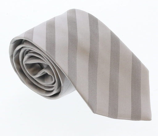Emporio Armani Silver Regimental stripe 100% Silk Mens Tie