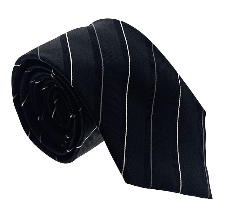 Emporio Armani Black pinstripe pattern 100% Silk Mens Tie