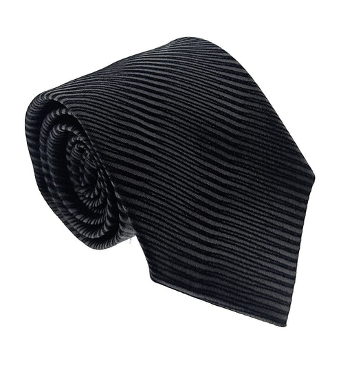 Emporio Armani Anthracite Stripeweave 100% Silk Mens Tie