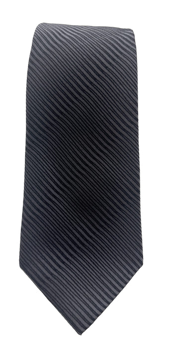 Emporio Armani Anthracite Stripeweave 100% Silk Mens Tie