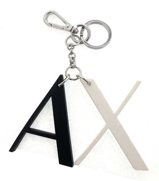 Armani Exchange White Black Rubber AX Letter Keyring