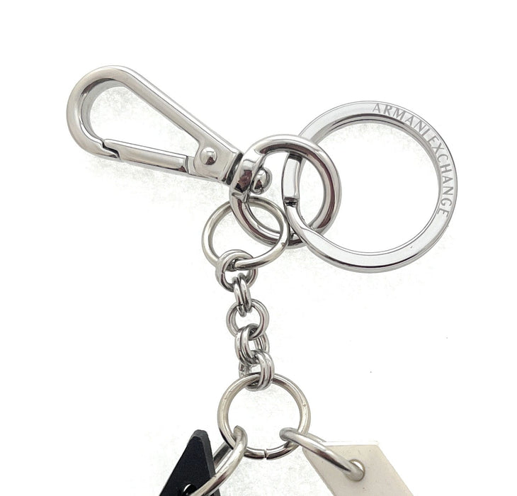 Armani Exchange White Black Rubber AX Letter Keyring