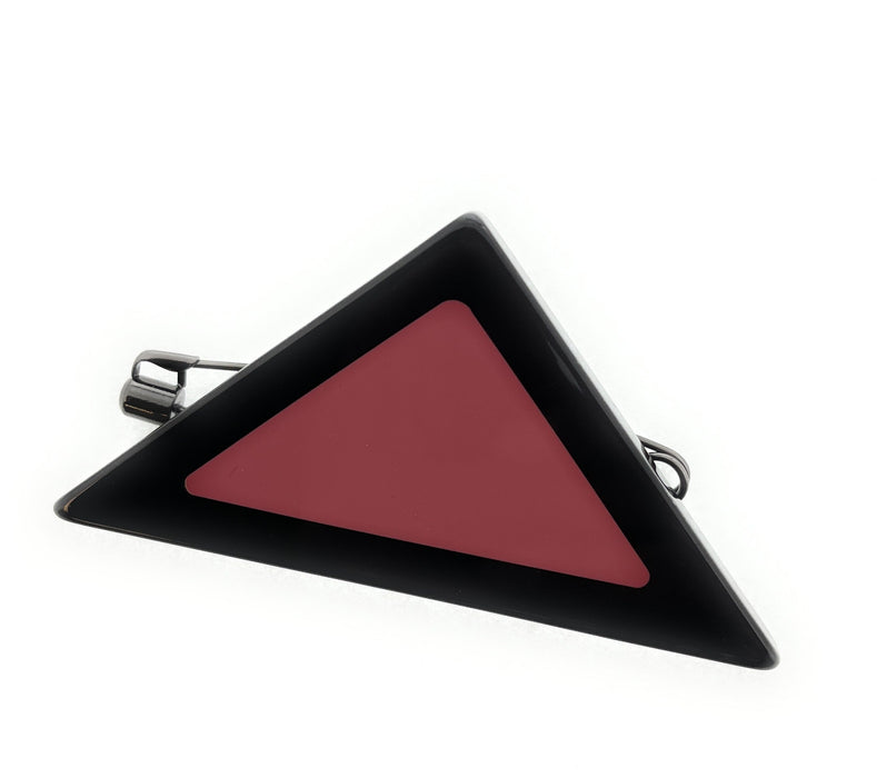 Emporio Armani Black&Pink Triangle Resin Retro Brooch Pin