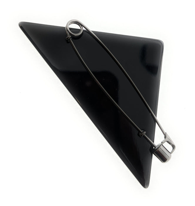 Emporio Armani Black&Pink Triangle Resin Retro Brooch Pin