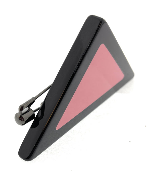 Emporio Armani Black&Pink Triangle Resin Retro Brooch Pin