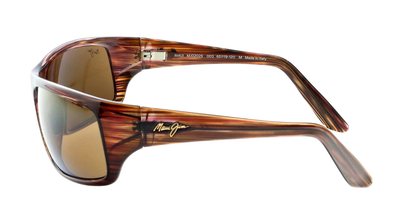Maui Jim MJ0202S003 Burgundy Tortoise Wraparound Sunglasses HCL Bronze