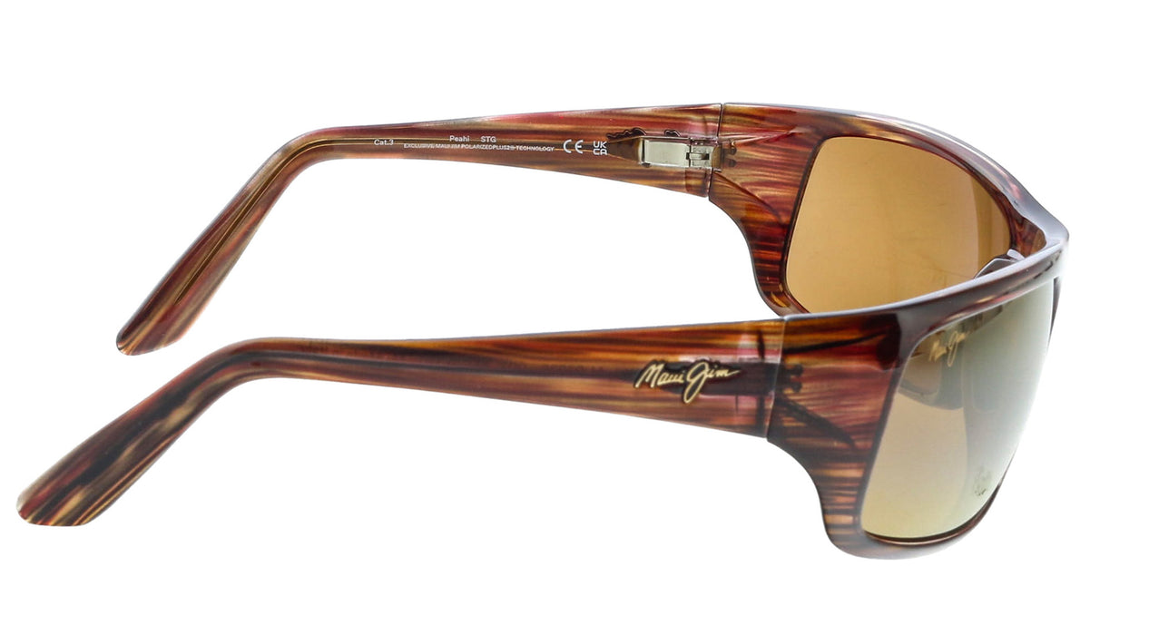 Maui Jim MJ0202S003 Burgundy Tortoise Wraparound Sunglasses HCL Bronze