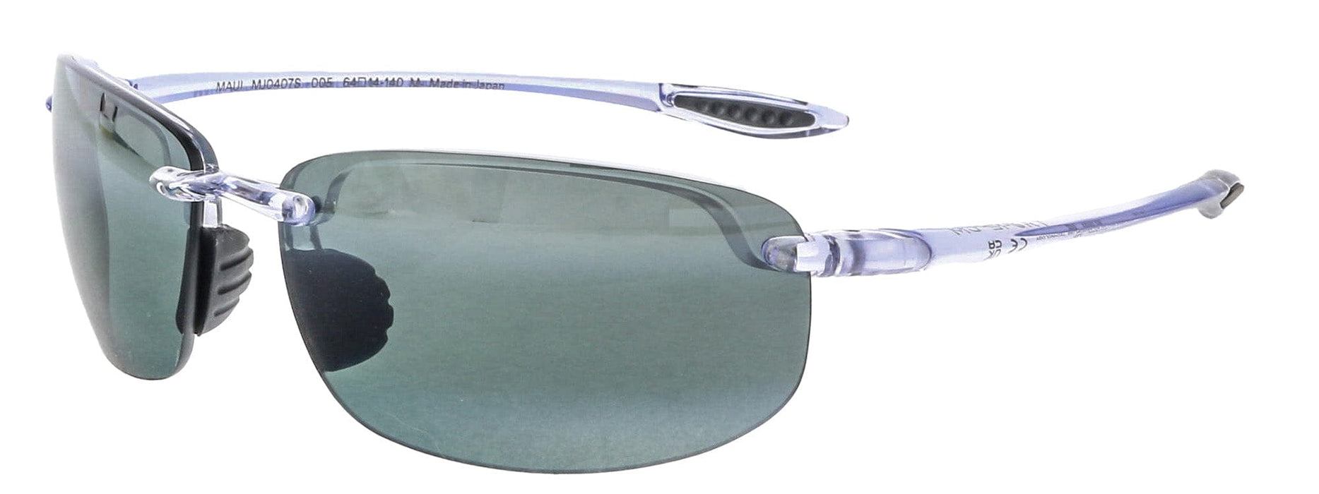 Maui Jim MJ0407S005 Rimless Polarized Clear Frame Sunglasses Grey UV