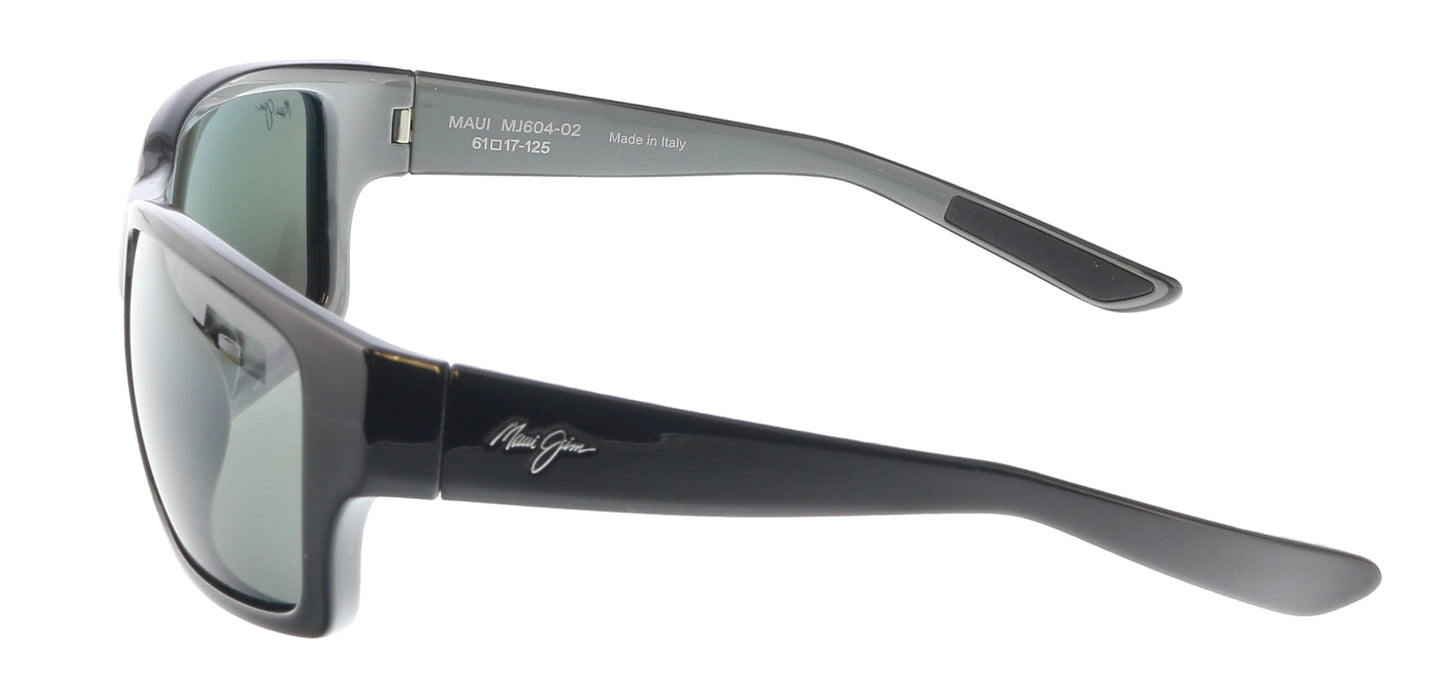 Maui Jim MJ0604S001 Bold Black Gloss Frame Sunglasses Grey Polarized